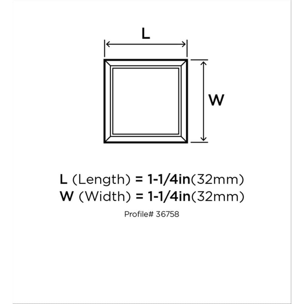 Satin Nickel Square Cabinet Knob with Mounting Hardware
