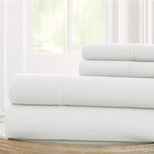 MODERN THREADS 1800 Series 100 gsm White Queen Solid Microfiber 4-Piece Sheet Set