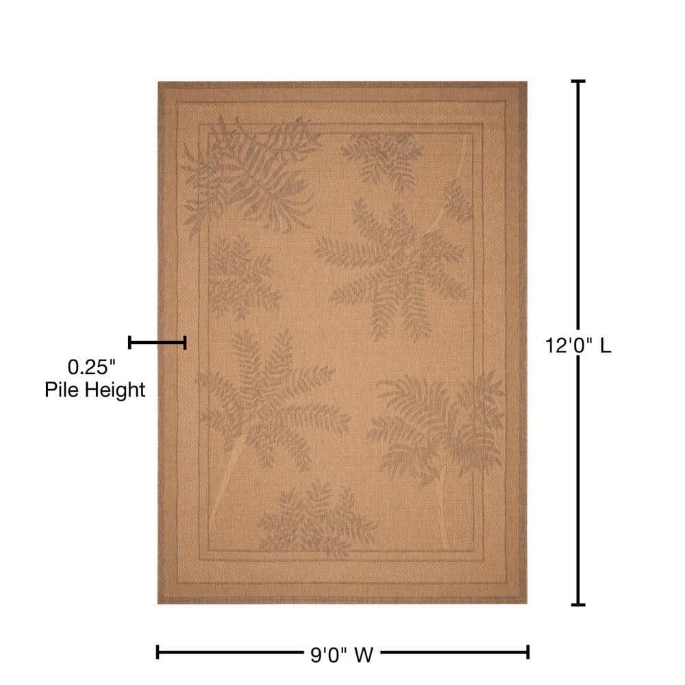 Natural Gold 9' x 12' Synthetic Flat Woven Reversible Rug