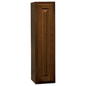 Hampton 9 in. W x 12 in. D x 36 in. H Assembled Wall Kitchen Cabinet in Cognac