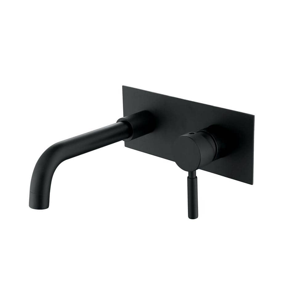 Single-Handle Wall Mount Bathroom Faucet in Matte Black