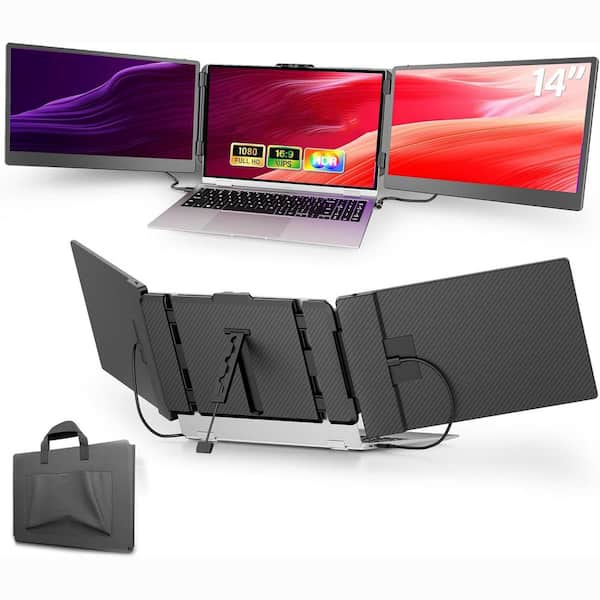 14 in. FHD 1080P IPS Ultra-Thin Dual/Triple Monitor Display HDMI/USB-C Portable Laptop Screen Extender Built-in Speakers