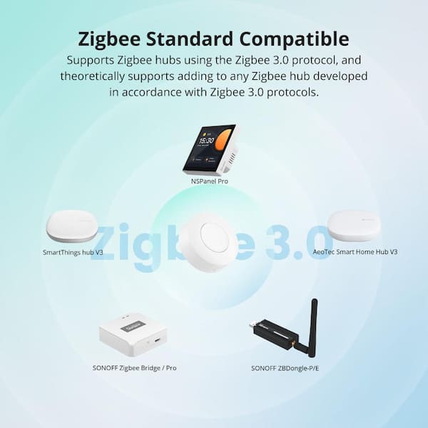 Zigbee Wireless Push Button – SNZB-01P – 3 Control Options (Single/Double/Long Press) – EWelink APP Smart Scene Trigger – Requires Zigbee Bridge – 1-Pack, Stick & Screw Mount