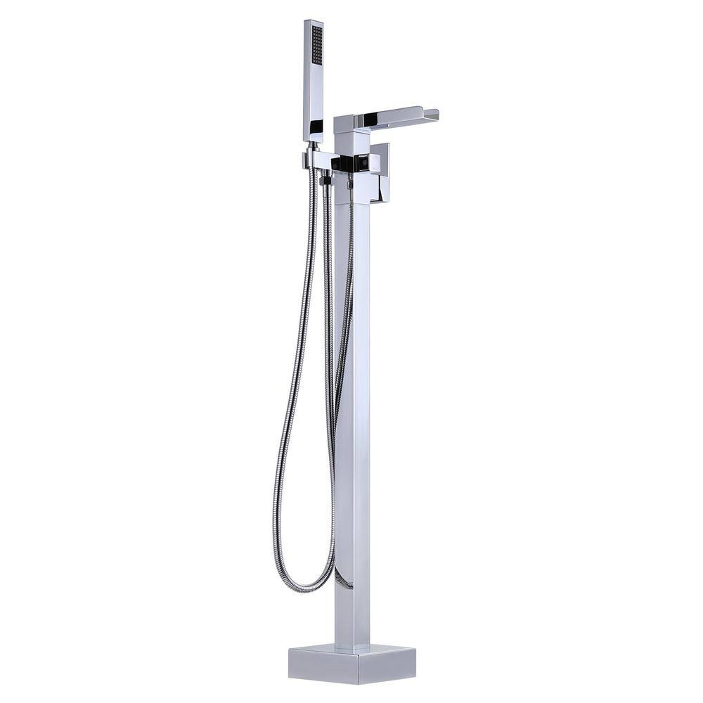Single Handle Free Standing Bathtub Faucet with Hand Shower in Chrome price history on PriceWatchPro