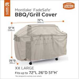 Montlake 72 in. L x 26 in. D x 51 in. H BBQ Grill Cover in Heather Grey