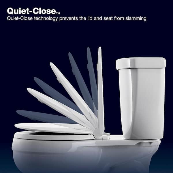 KOHLER Cachet Anitmicrobial Elongated Closed Front Toilet Seat in White (3-Pack)
