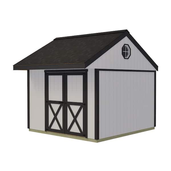 Overhang Oasis 10 ft. x 10 ft. Wood Shed Kit with Unique Overhang Design and Loft