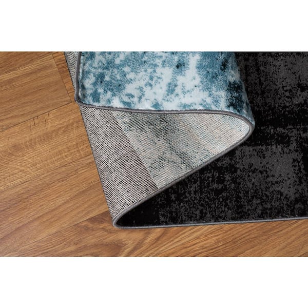Toscana Gray 2 ft. 7 in. x 8 ft. Modern Abstract Circle Indoor Runner Rug