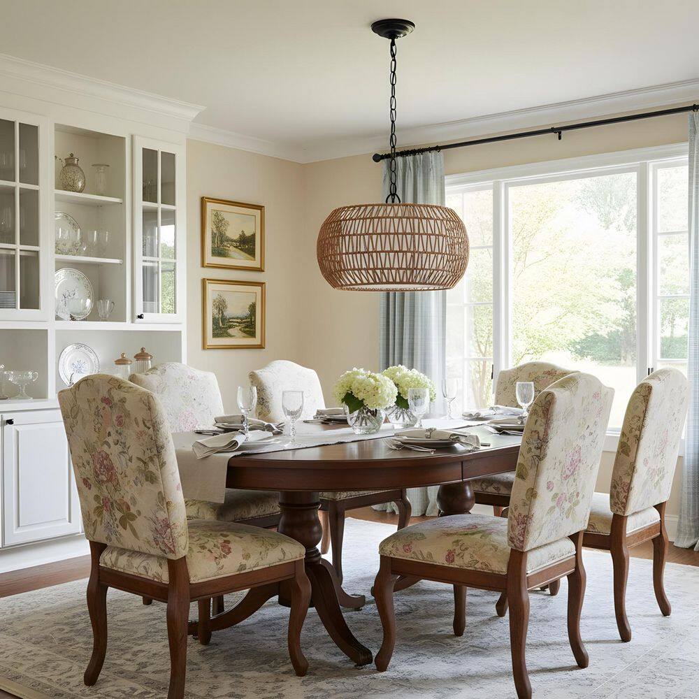 18.1 in. 5-Light Nature Farmhouse Kitchen Island Chandeliers with Braided Jute Cord Shades price history on PriceWatchPro