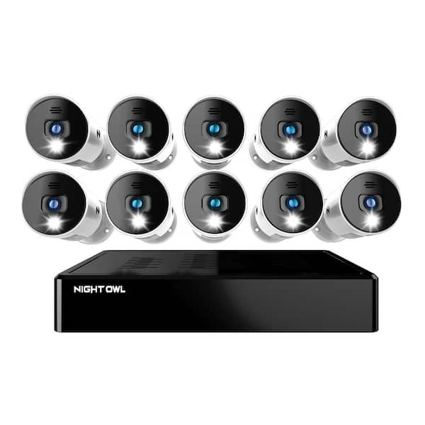 Night Owl BTD2 Series 16-Channel 1080p Wired DVR Security System with 1 TB Hard Drive and (10) 1080p Spotlight Audio Cameras