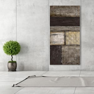 30 in. x 60 in. "Stacked 2" Textured Metallic Hand Painted by Martin Edwards Wall Art