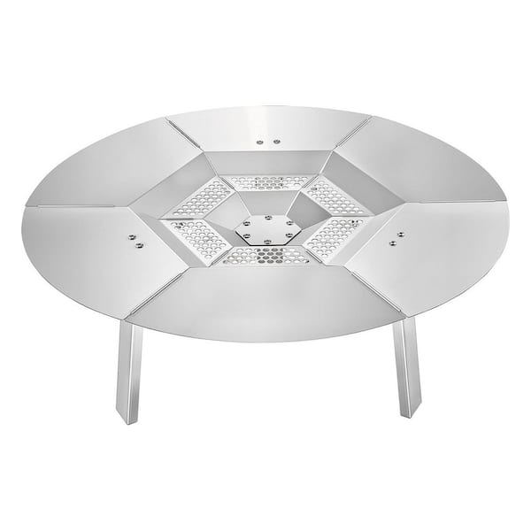 Fire Pit Heat Deflector, 25 in. Bonfire Round, 304 Stainless Steel Heat Diffuser, Burner Cover Camping Accessories