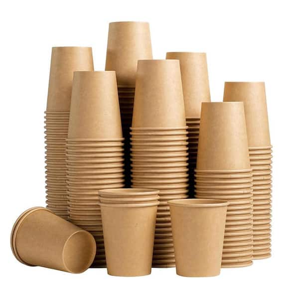3.15 in. Brown Kraft Disposable Paper Cups Disposable Tableware 200 Per Case Hot Cold Beverage Party Use