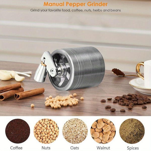 Tahanbath Herb Grinder Spice Herbal Metal Crusher Handle Hand