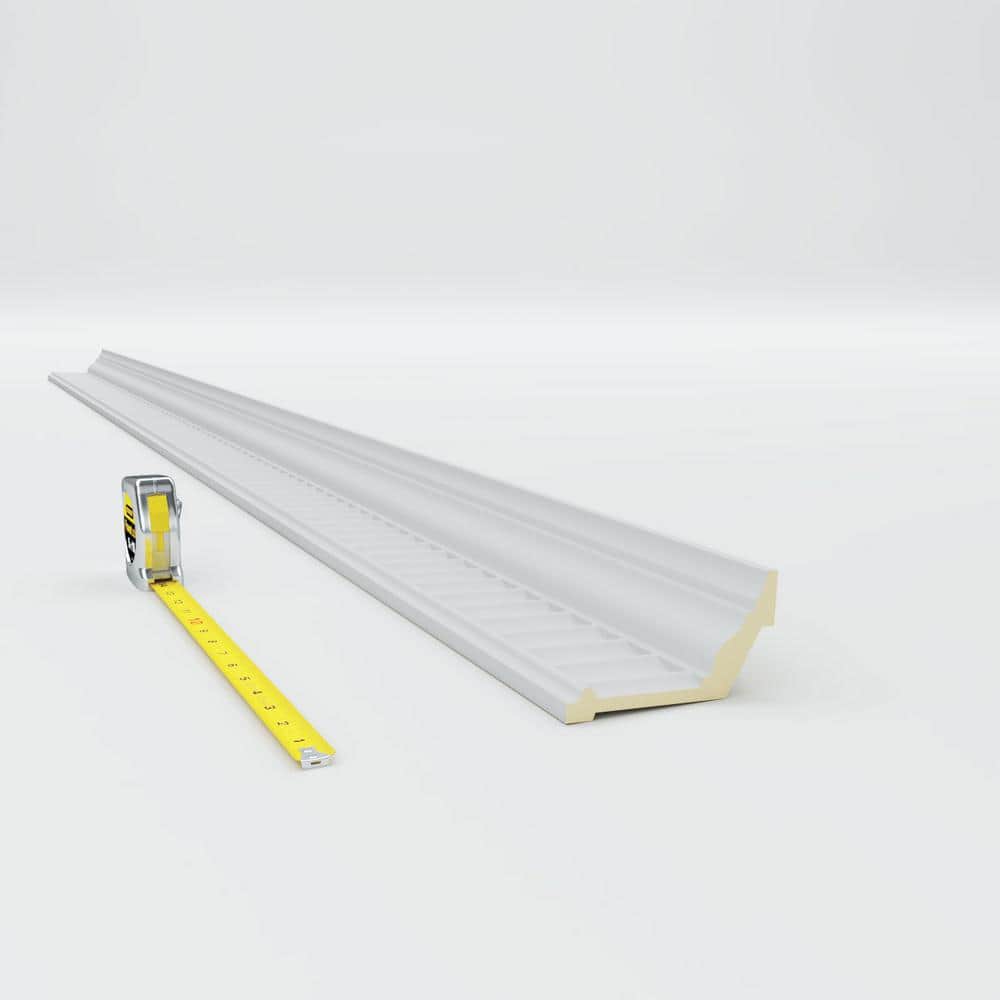Primed White Polyurethane Geometric Crown Moulding Sample