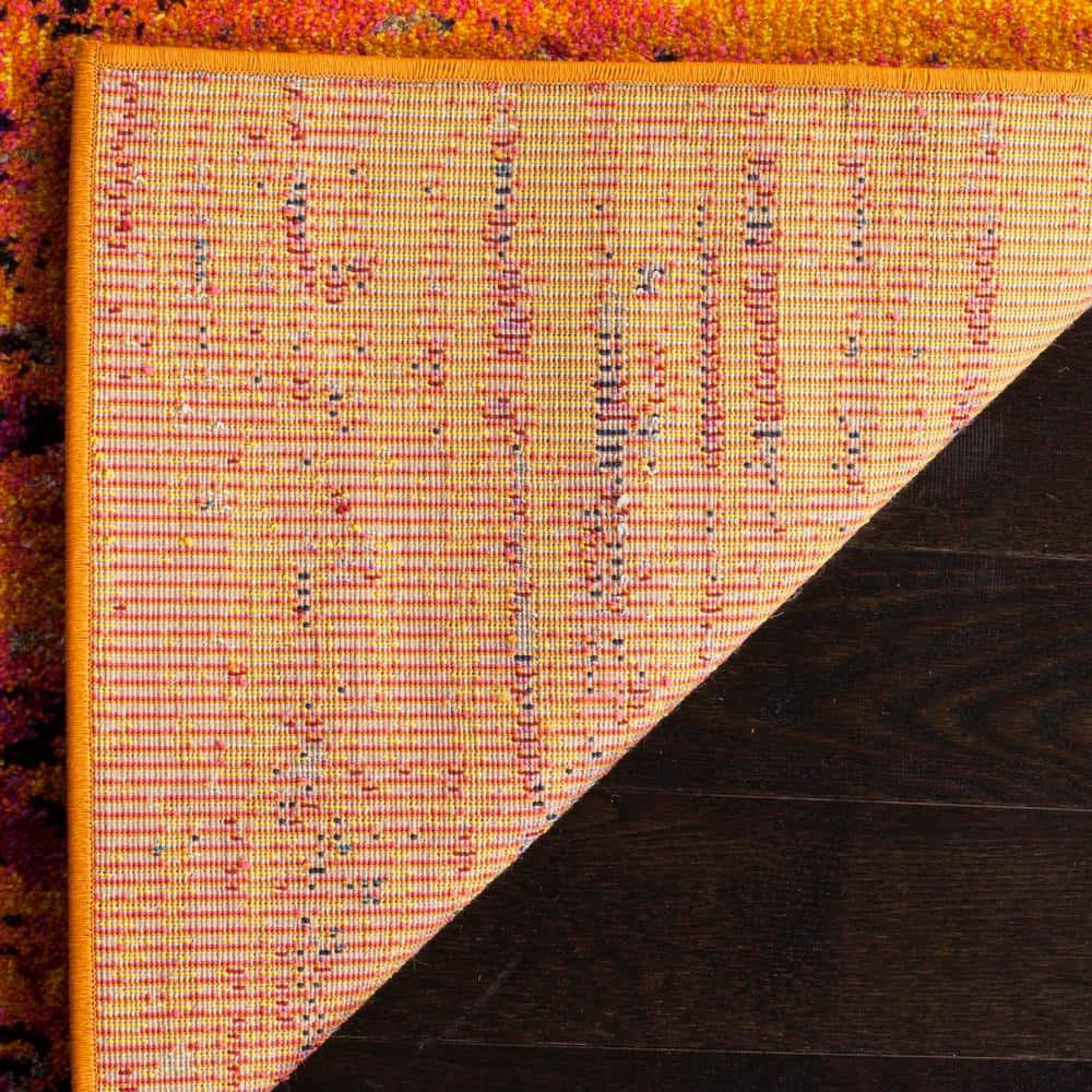 Monaco Kimberly 11' x 15' Orange Multi Synthetic Rectangular Area Rug