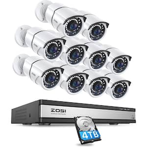 4K 16-Channel POE Security Cameras System with 4TB Hard Drive and 10-Wired 5MP Outdoor IP Cameras, 120 ft. Night Vision