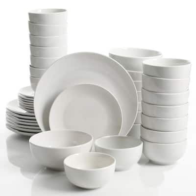 Camrose 40-Piece Casual White Ceramic Dinnerware Set (Service for 8)