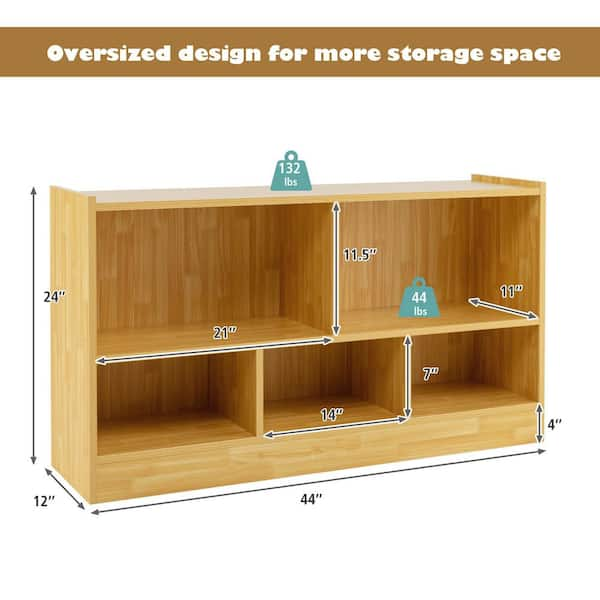 Costway 31.5 in. Tall Natural Engineered Wood 6-Cube Storage 2-Shelf  Organizer Cubby Cabinet Bedroom Bookcase CB10456 - The Home Depot