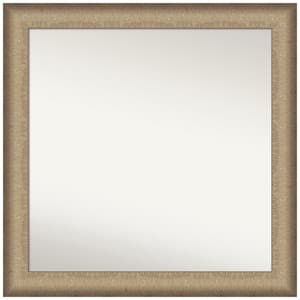 Elegant Brushed Bronze 30.75 in. W x 30.75 in. H Square Non-Beveled Framed Wall Mirror in Bronze