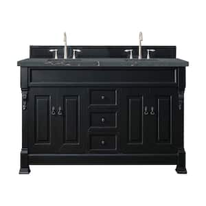 Brookfield 72.0 in. W x 23.5 in. D x 34.3 in. H Double Bathroom Vanity in Antique Black with Parisien Bleu Quartz Top