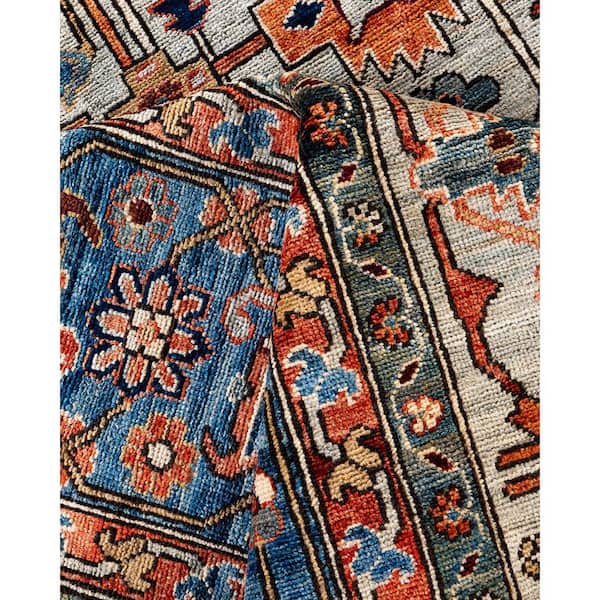 Serapi Gray 9 ft. x 12 ft. Tribal Wool Indoor Area Rug