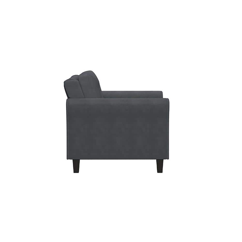 Harvard Dark Gray Microfiber Accent Chair with Wood Frame