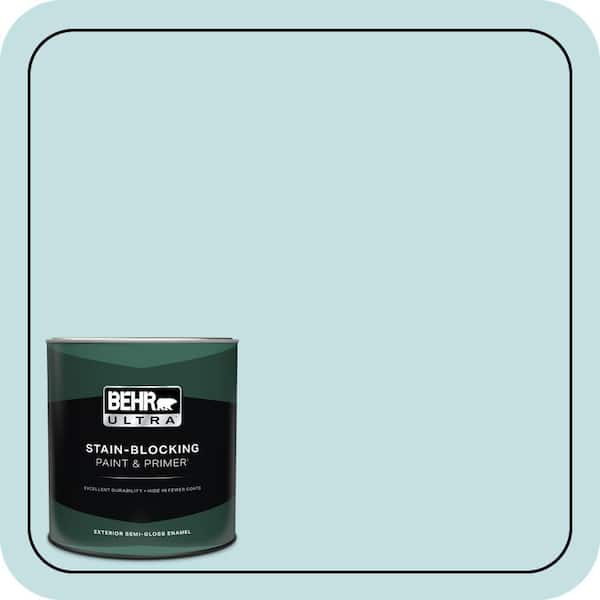 BEHR ULTRA 1 qt. #T17-04 Peek a Blue Semi-Gloss Enamel Exterior Paint & Primer