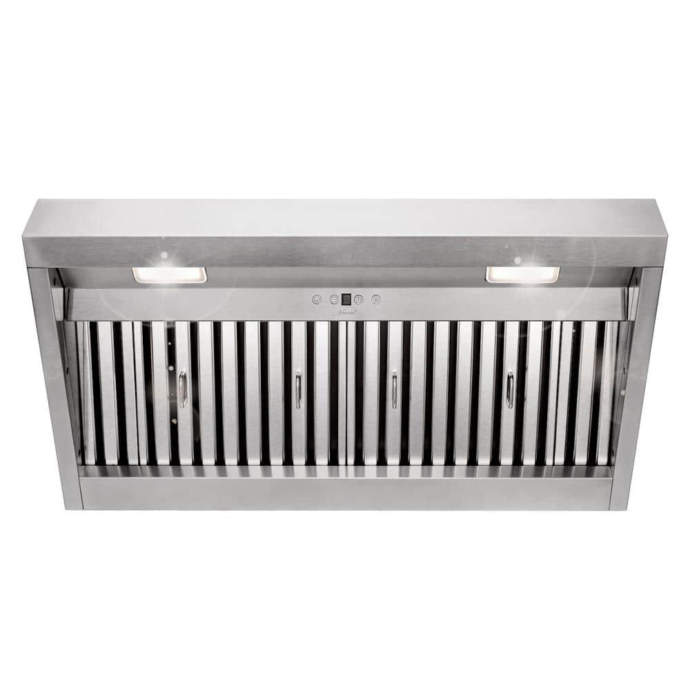 36 in. 600 CFM Ducted Insert Range Hood in Stainless Steel with Dimmable LE