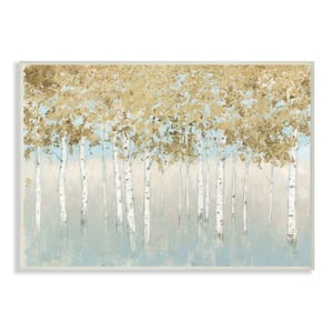 10 in. x 15 in. "Abstract Gold Tree Landscape Painting" by James Wiens Wood Wall Art