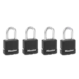 Heavy Duty Outdoor Padlock with Key, 1-7/8 in. Wide, 1-1/2 in. Shackle, 4 Pack