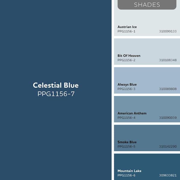 Glidden Premium 1 qt. PPG1156-7 Celestial Blue Flat Interior Latex