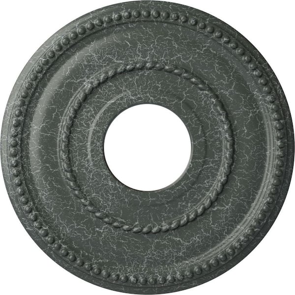Ekena Millwork 3/4" x 12-1/8" x 12-1/8" Polyurethane Valeriano Ceiling Medallion, Athenian Green Crackle