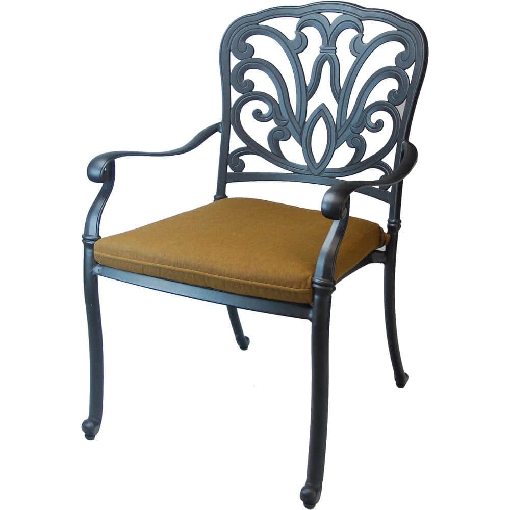 Oakland Living Hampton Cast Aluminum Patio Dining Chair with Sunbrella