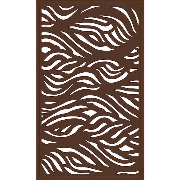 Modinex 5 ft. x 3 ft. Framed Espresso Brown Decorative Composite Fence Panel featured in The Waves Design