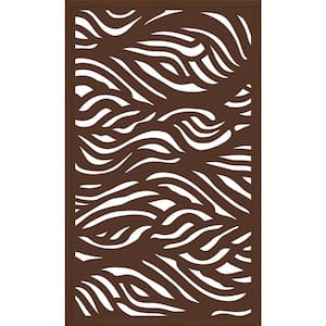 5 ft. x 3 ft. Framed Espresso Brown Decorative Composite Fence Panel featured in The Waves Design