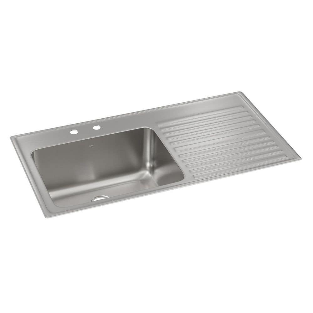 Lustertone Classic 43 in. Drop-in Single Bowl 18 Gauge Stainless Steel Kitchen Sink