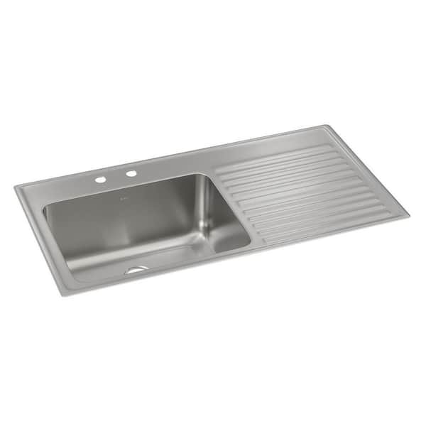 Lustertone Classic 43 in. Drop-in Single Bowl 18 Gauge Stainless Steel Kitchen Sink