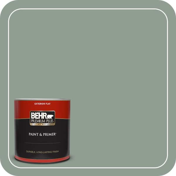BEHR PREMIUM PLUS 1 qt. #ICC-104 Balsam Fir Flat Exterior Paint & Primer
