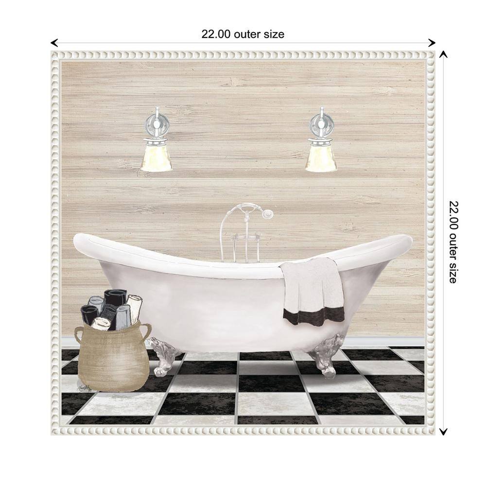 Elizabeth Medley Bathroom Scene White Canvas Wall Art with Floater Frame