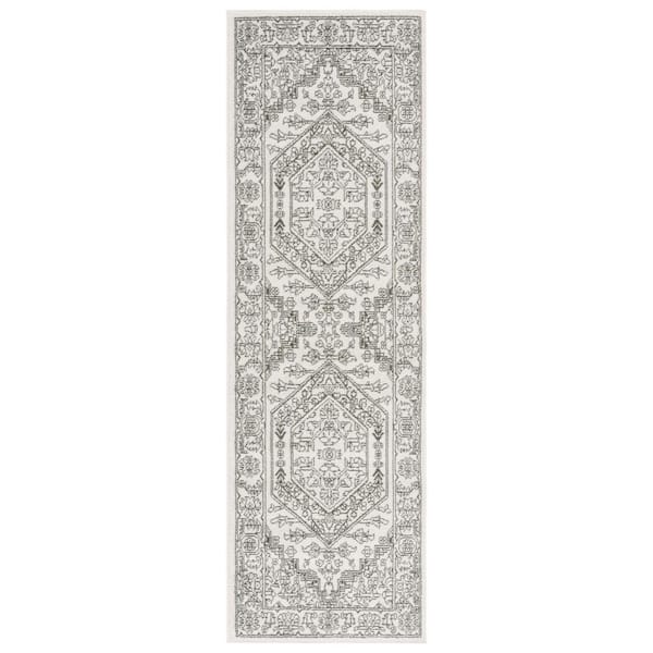 SAFAVIEH Adirondack Ivory/Dark Green 3 ft. x 8 ft. Border Medallion Runner Rug