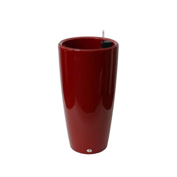 Algreen Modena 30 in. Red Round Self-Watering Plastic Planter