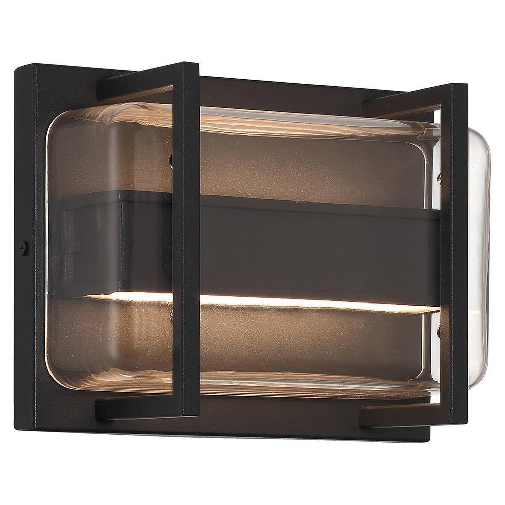 Dillon 8.5 in. 2-Lights Black Integrated LED Flush Mount Ceiling Light