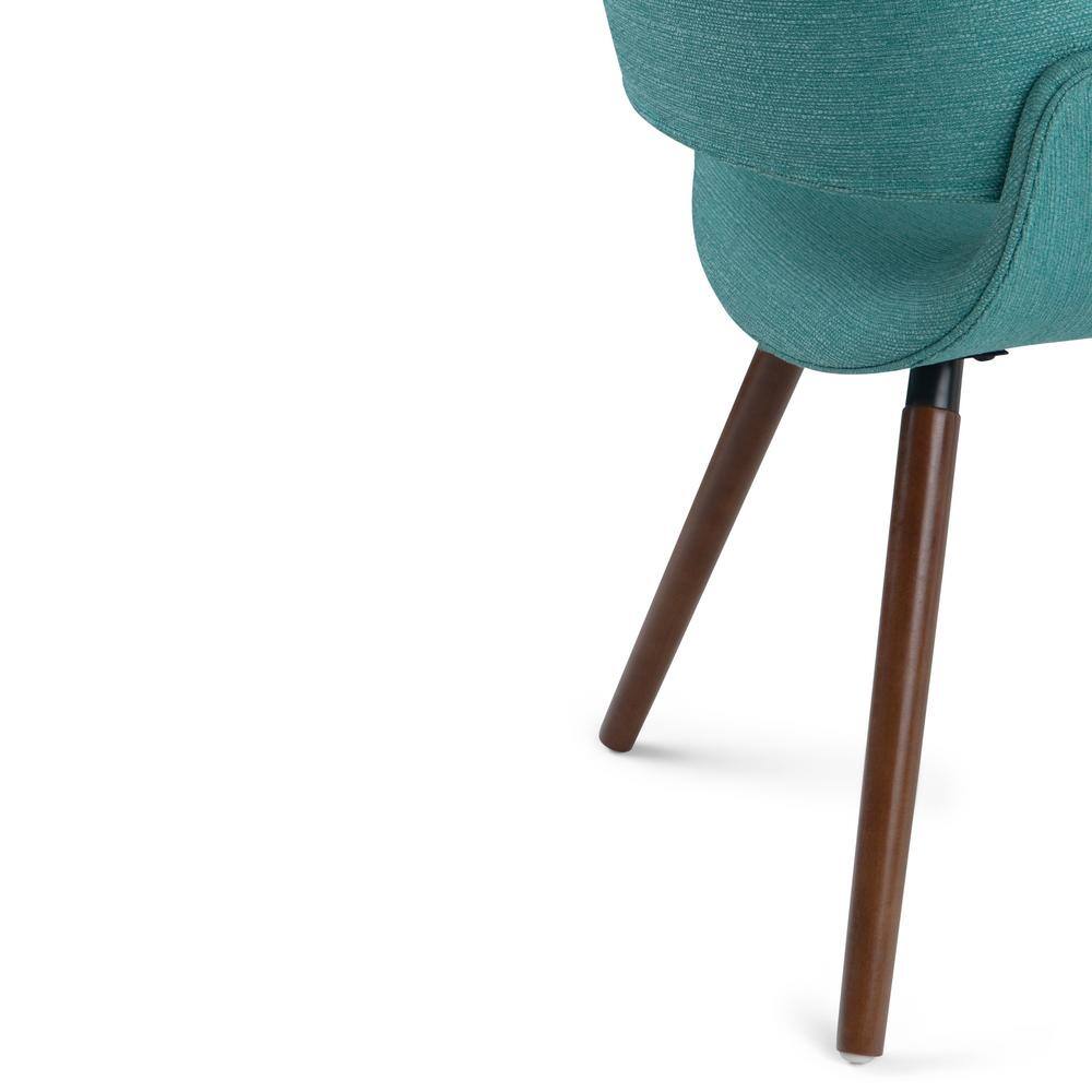 Turquoise Blue Upholstered Bentwood Side Chair in Mid Century Style