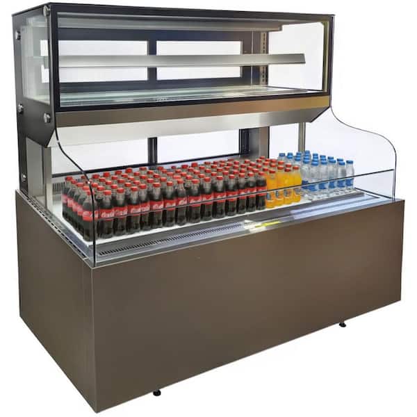 59 in. 18.9 cu. ft. Commercial Open Air Sandwich Refrigerated EC536C Black