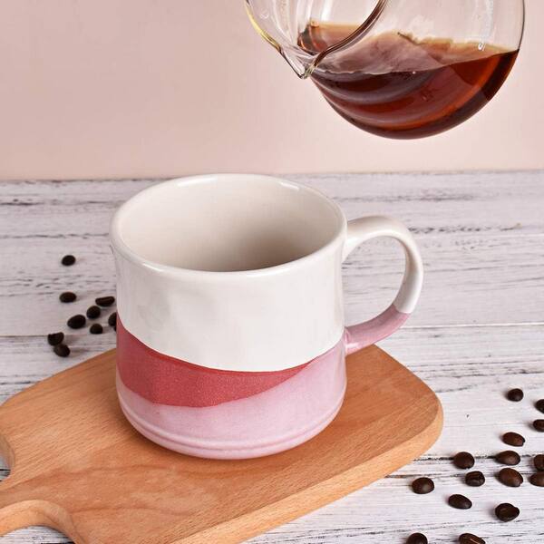 Bosmarlin Large Glossy Ceramic Coffee Mug, Tea Cup for Office and