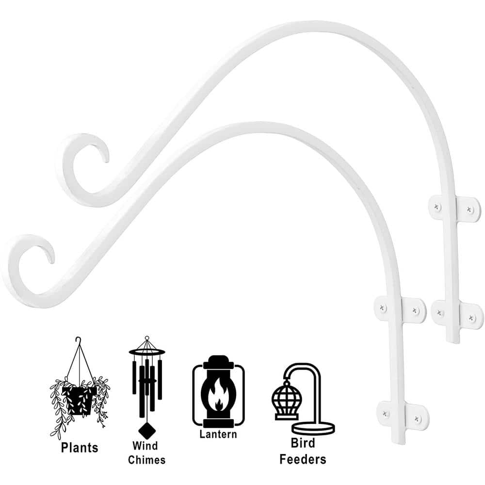 White Rust Resistant Iron Wall Plant Hanger Set