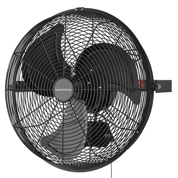 18 in. 3-Speed High Velocity Black Wall Mount Fan with 3 Blades