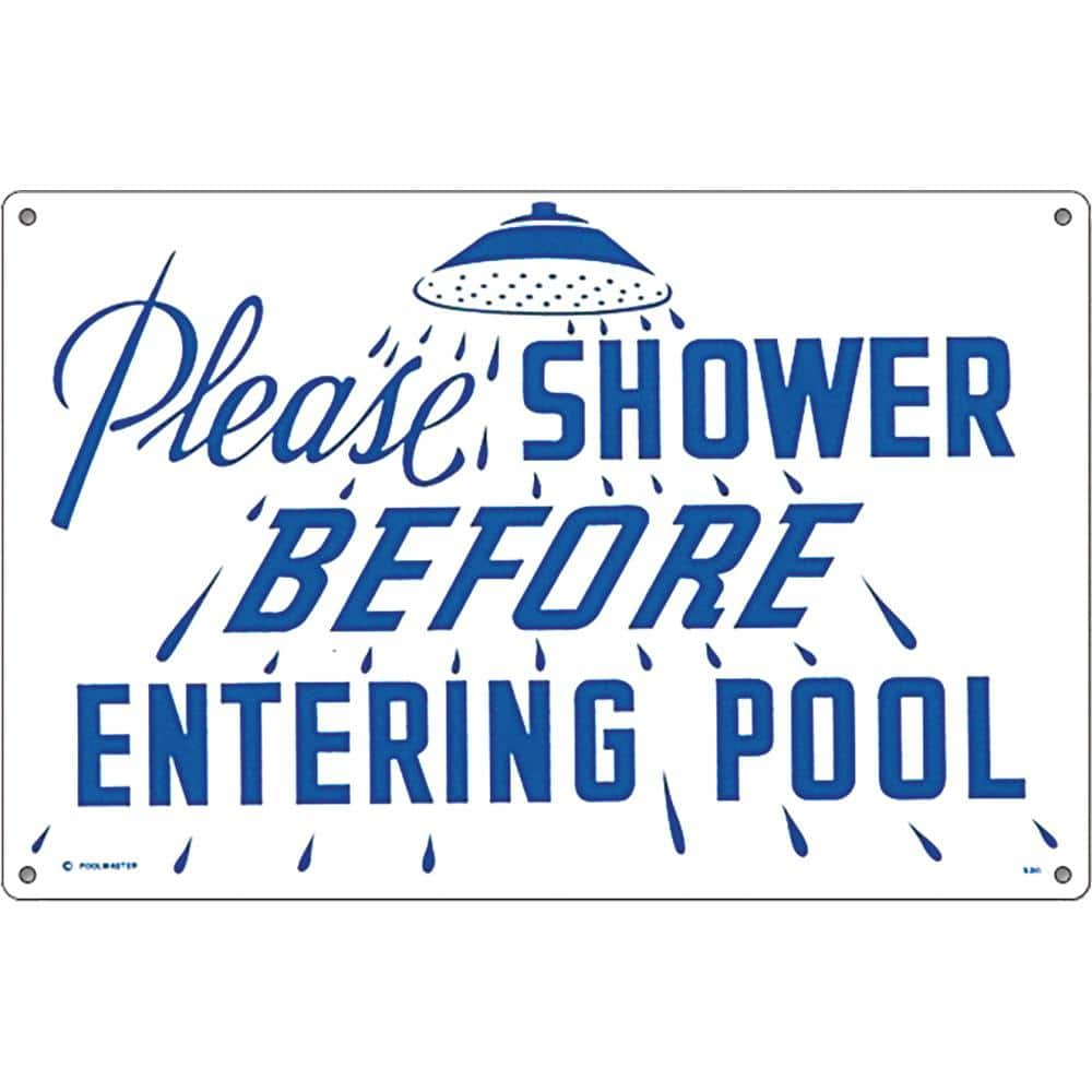 Poolmaster Residential or Commercial Swimming Pool Signs, Please Shower