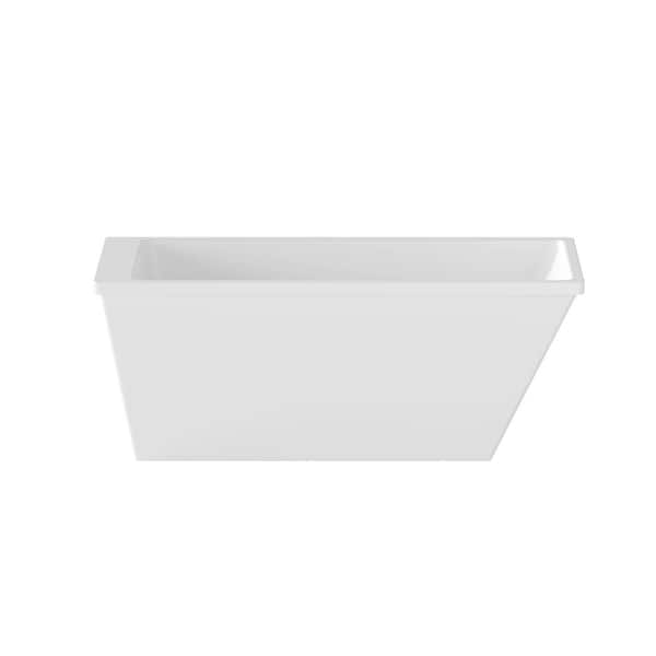 A&E Jesse 59 in. x 29.5 in. Rectangular Soaking Bathtub with Left Drain in Glossy White